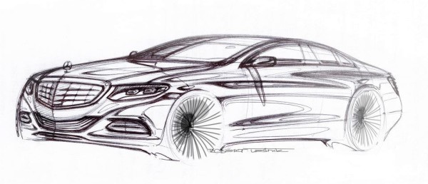 Mercedes-Benz neue S-Klasse Skizze Zeichnung