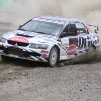 Schneebergland Rallye 2013 Beppo Harrach Mitsubishi Lancer EVO IX Schotter