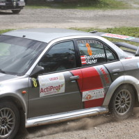 Schneebergland Rallye 2013 Mitsubishi Lancer Evo Schotter Staub