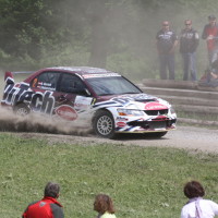 Schneebergland Rallye 2013 Beppo Harrach Mitsubishi Lancer EVO IX Schotter Staub