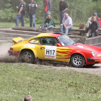 Schneebergland Rallye 2013 Porsche 911 SC Willi Polesznig anbremsen