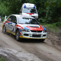 Schneebergland Rallye 2013 Mitsubishi Lancer Evo 9 Gerwald Grössing Schwarzau Start