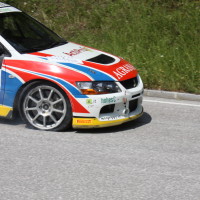 Schneebergland Rallye 2013 Grössing Mitsubishi Lancer Evo IX R4 Reifenschaden