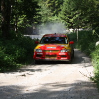 Schneebergland Rallye 2014 Vorausauto Mitsubishi Lancer Evo Franz Wittmann jun