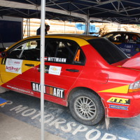 Schneebergland Rallye 2014 Vorausauto Mitsubishi Lancer Evo Franz Wittmann jun Service