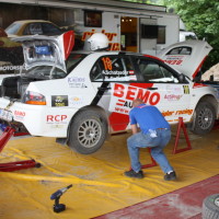 Schneebergland Rallye 2014 Mitsubishi Lancer EVO IX Anton Schatzeder Service